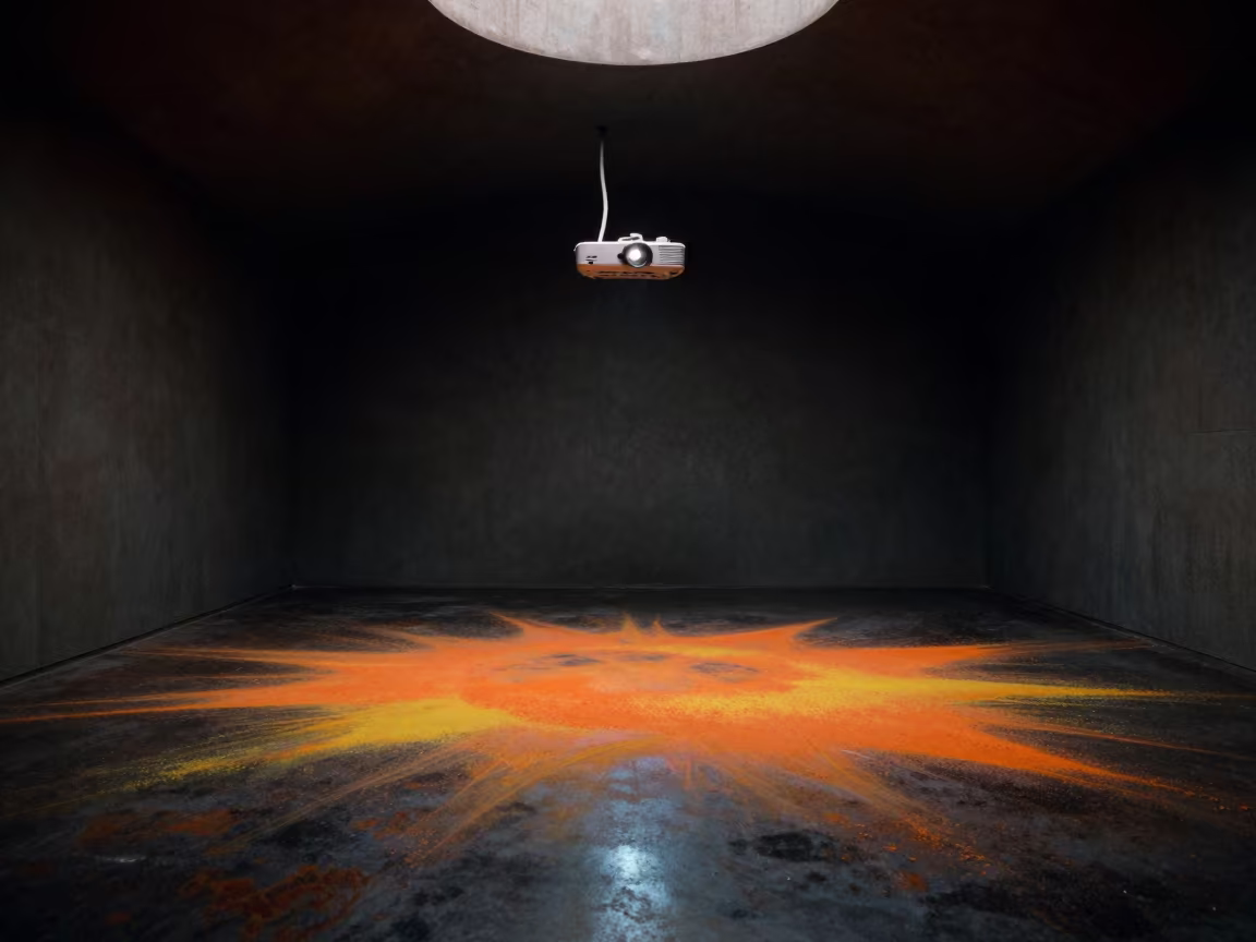 Powder Pigment and Rust Bloom in Vaulted Atrium in inside a vaulted atrium in Ghaziabad