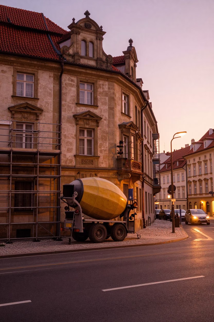 Prague Evening Light at Copper-toned Light Before Dusk in in Prague, Czech Republic