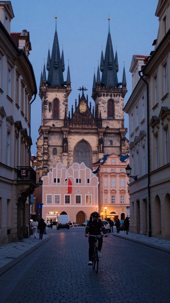 Prague Indigo Twilight at Indigo Twilight After Sunset in in Prague, Czech Republic