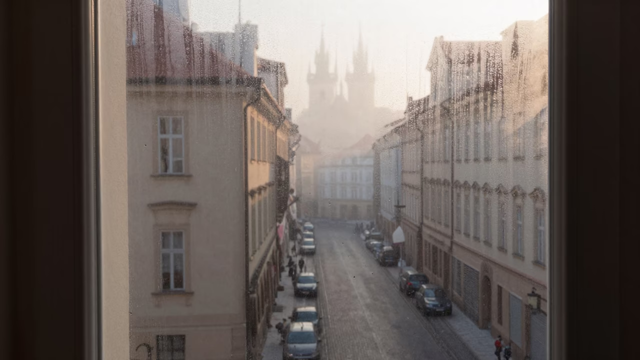 Prague Light Morning at As First Light Reaches The Scene in in Prague, Czech Republic