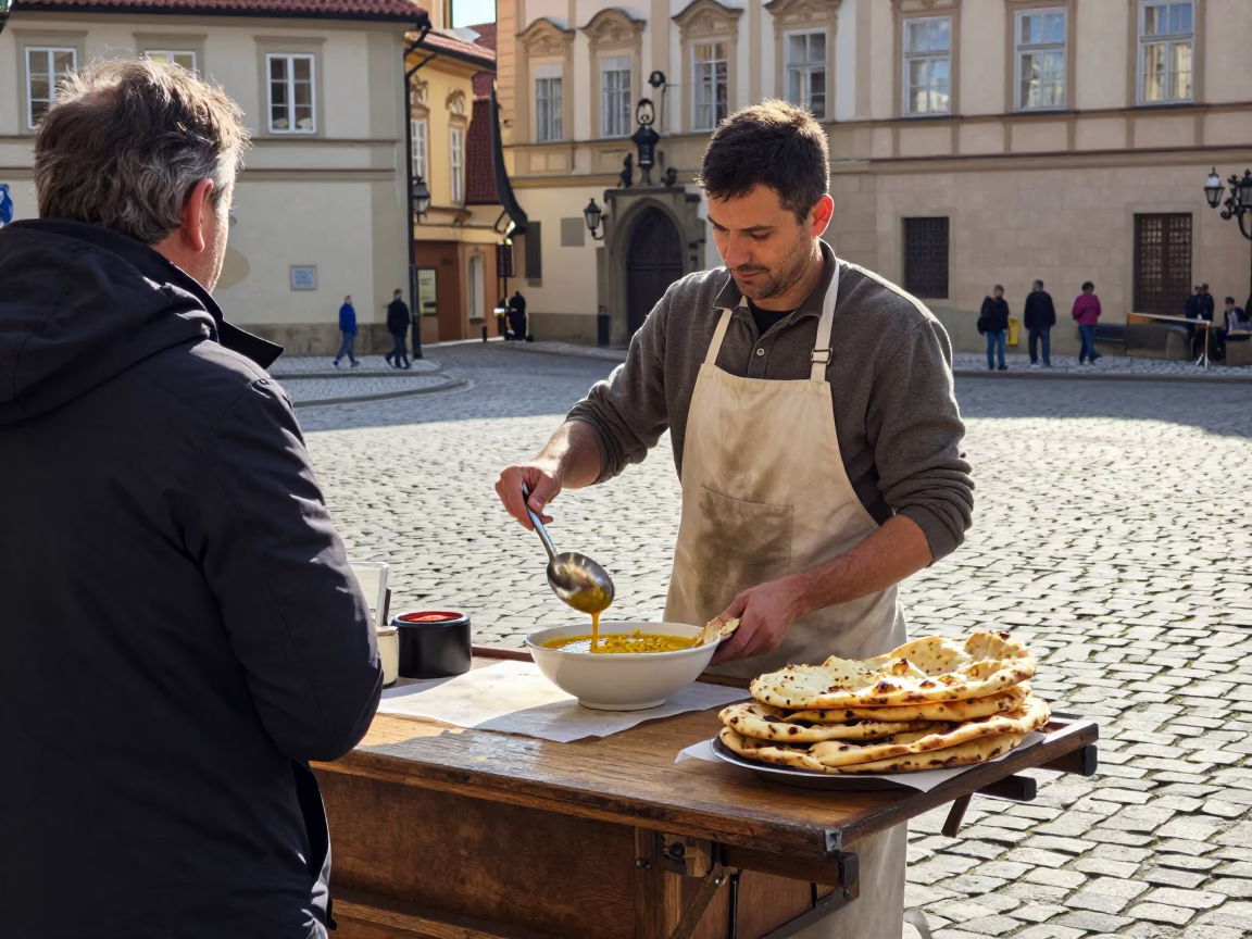 Prague Naan at The Late Morning Light in in Prague, Czech Republic