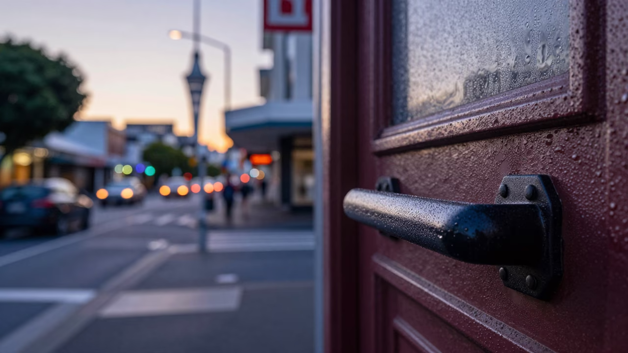 Pre-dawn Auckland Street Scene with Condensation and Vintage Details in in Auckland, New Zealand