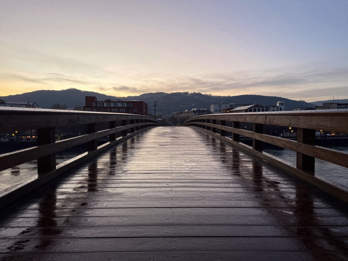 Pre-dawn Light in Bilbao at The Still Hours Before Dawn Light in in Bilbao, Spain