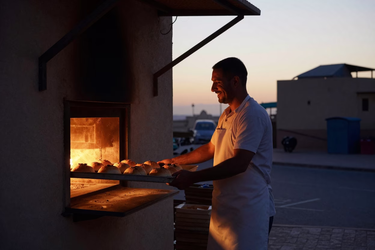 Pre-Dawn Light in Casablanca at The Still Hours Before Dawn Light in in Casablanca, Morocco