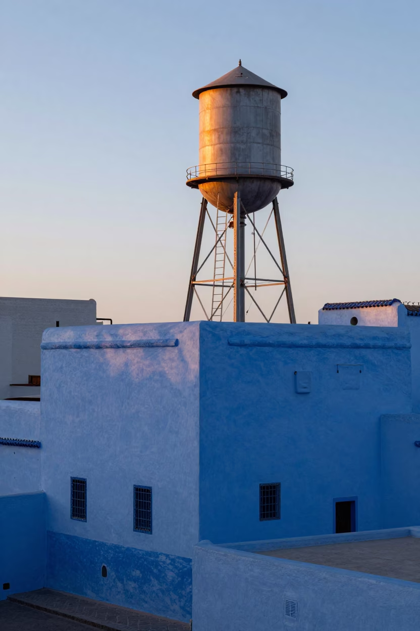 Pre-Dawn Light in Essaouira at Sunrise Light in in Essaouira, Morocco