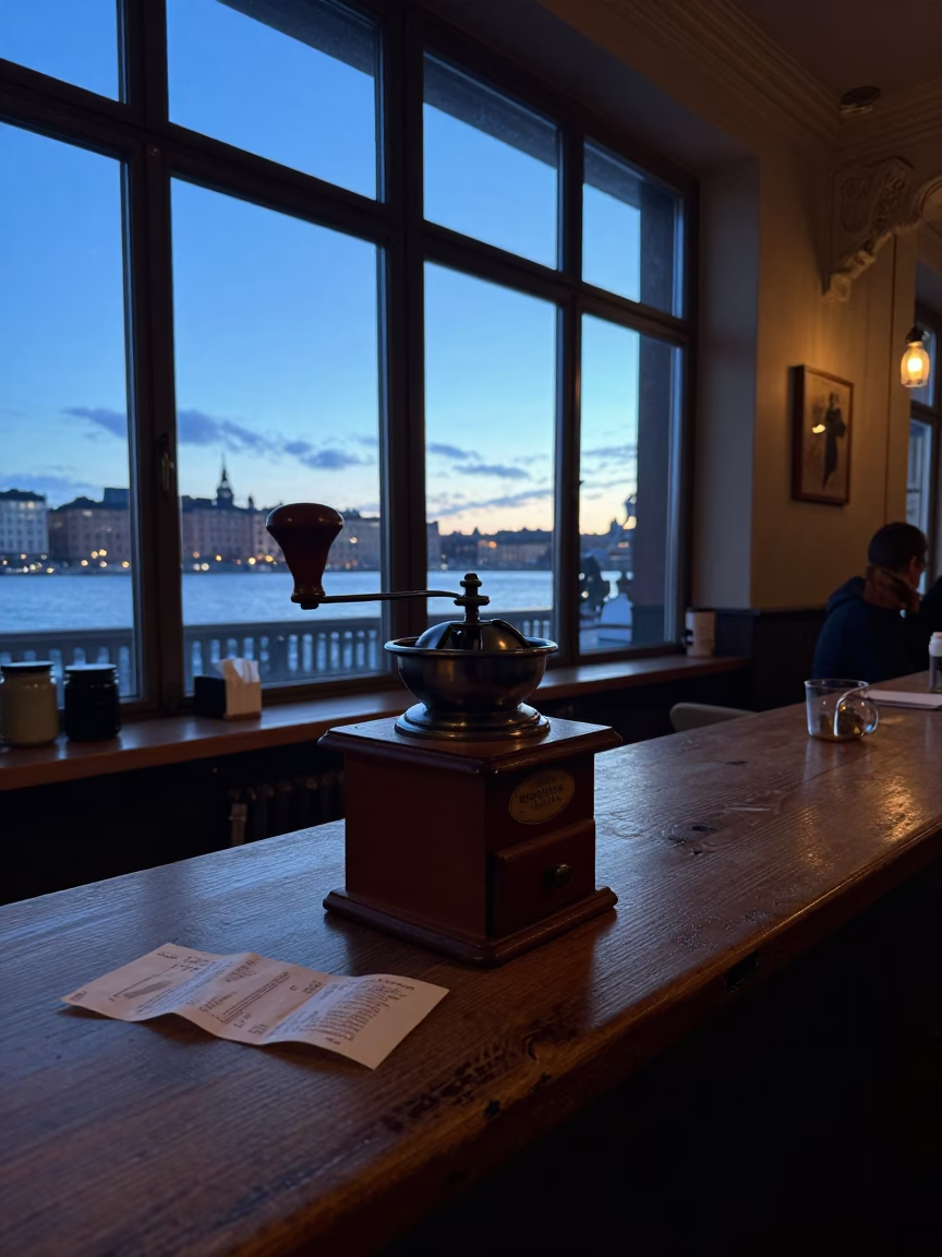 Pre-Dawn Light in Stockholm at Sunrise Light in in Stockholm, Sweden