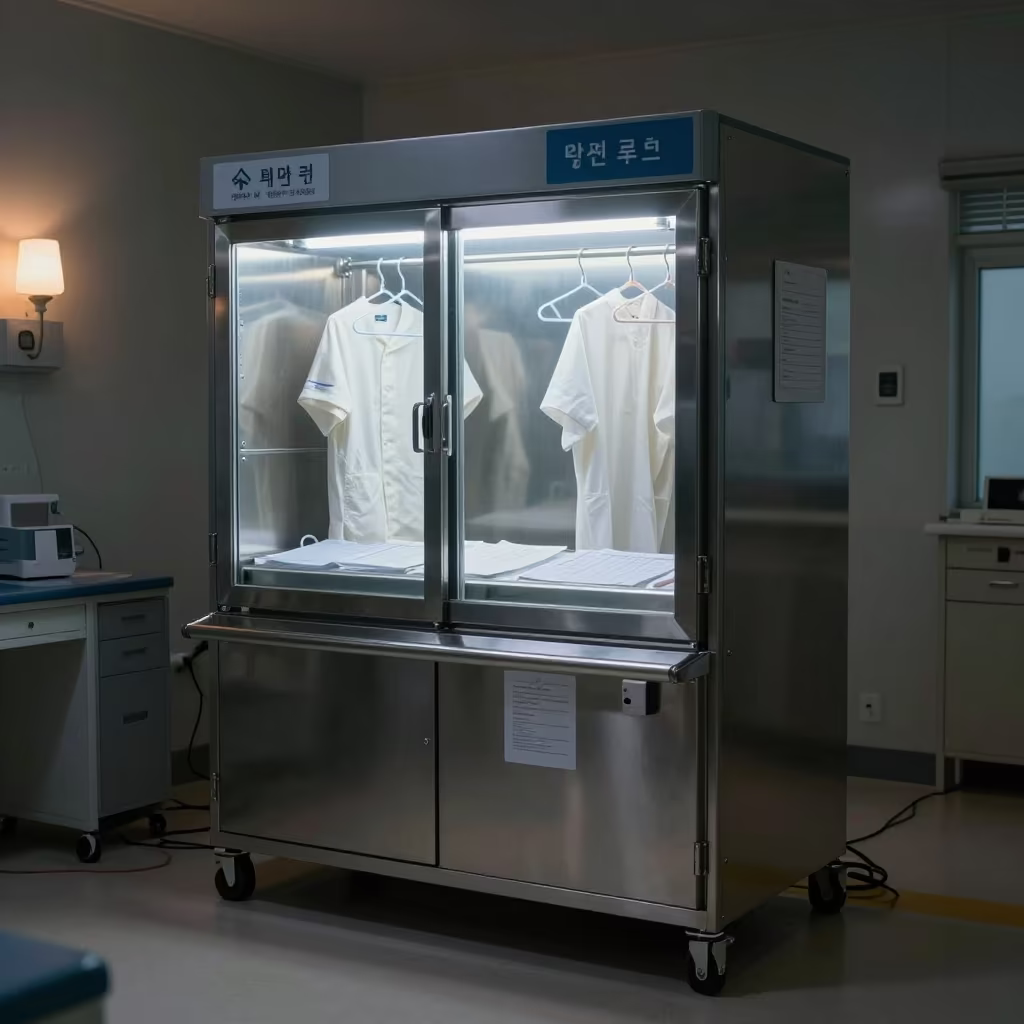 Pre-dawn Patient Gown Cabinet in Daegu Imaging Suite in inside an imaging suite in Daegu