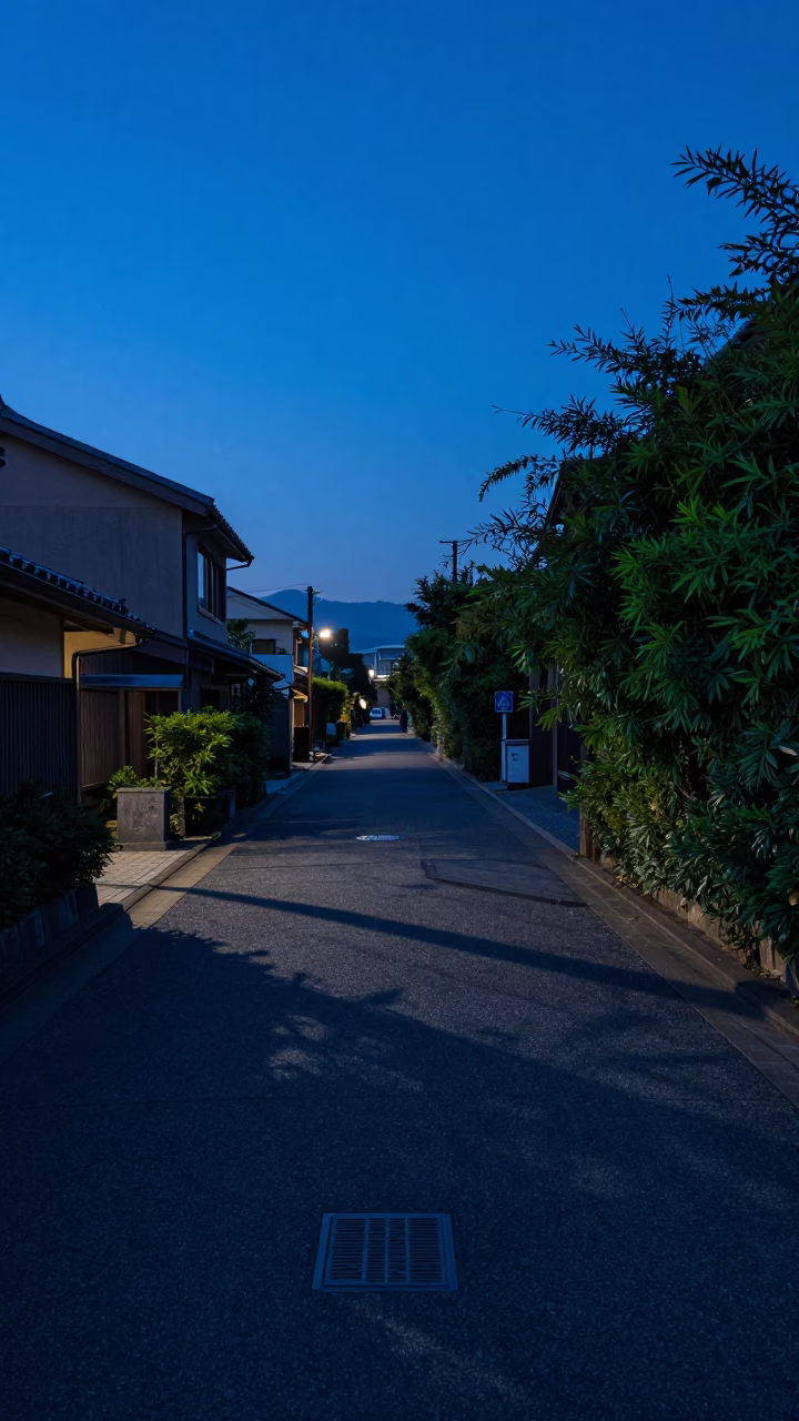 Pre-dawn Quiet in Fukuoka at The Still Hours Before Dawn Light in in Fukuoka, Japan