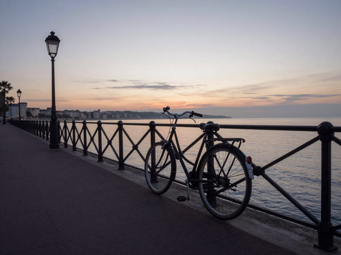 Pre-dawn Quiet in Nice at Sunrise Light in in Nice, France