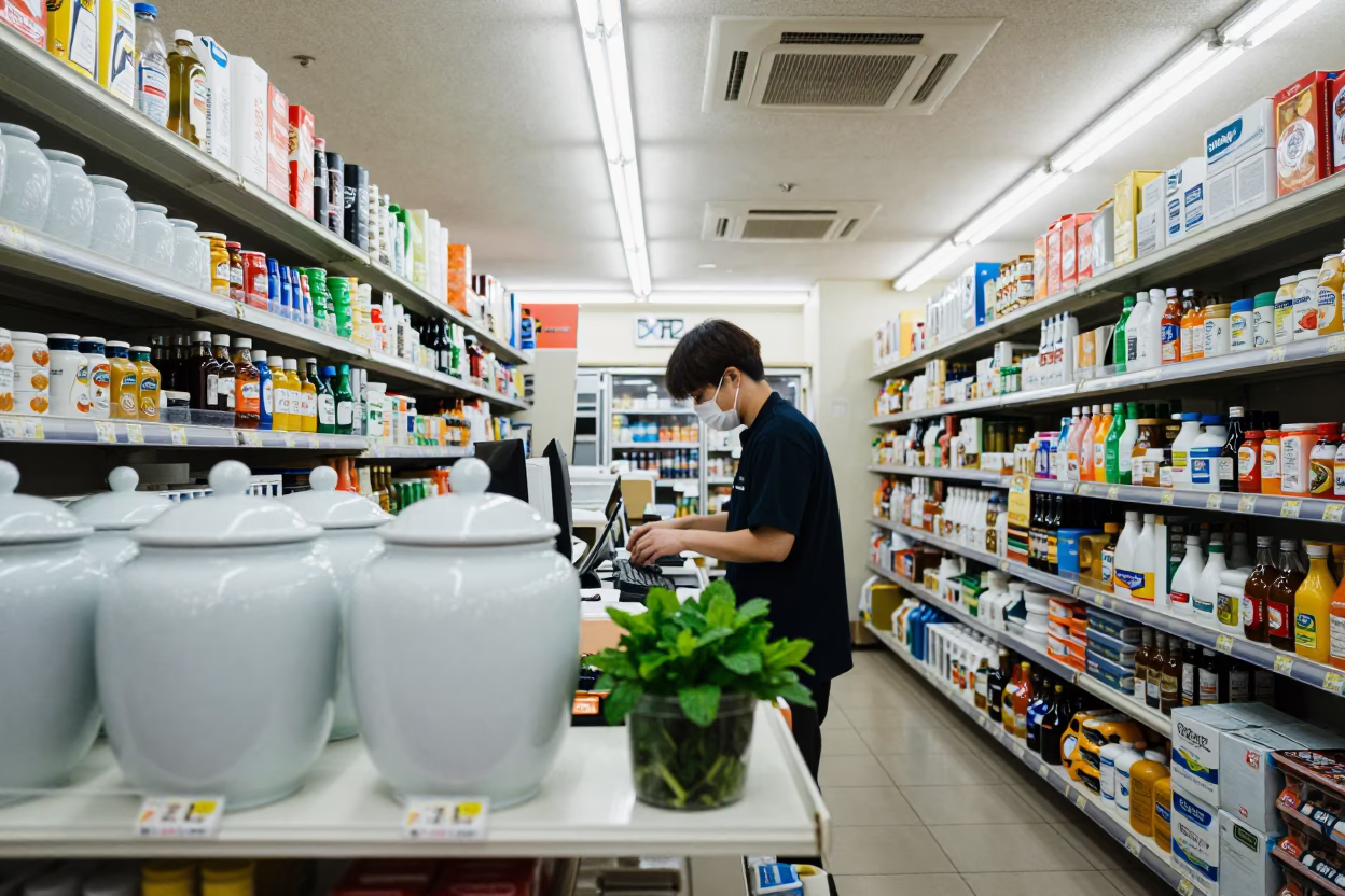 Pre-Dawn Restocking in Tokyo at The Still Hours Before Dawn Light in in Tokyo, Japan