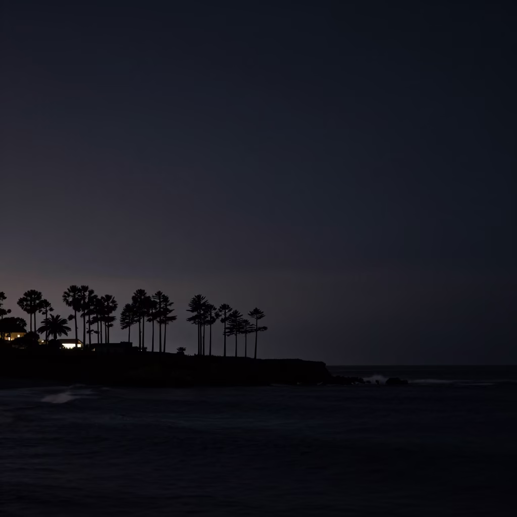 Predawn Coastline at The Predawn Darkness Light in San Diego in in San Diego, California, United States