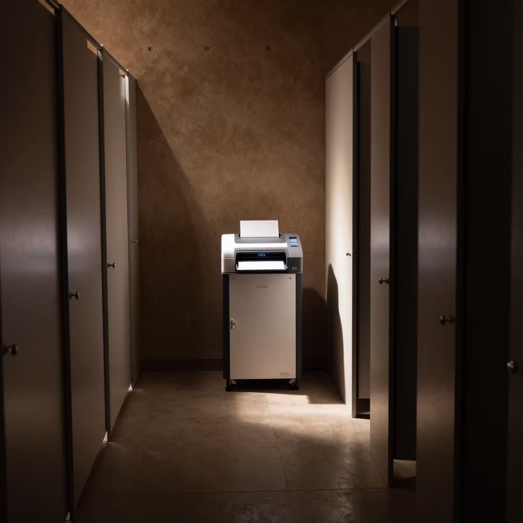 Predawn Coupon Printer in Agadir Fitting Room in inside a fitting room corridor near Agadir