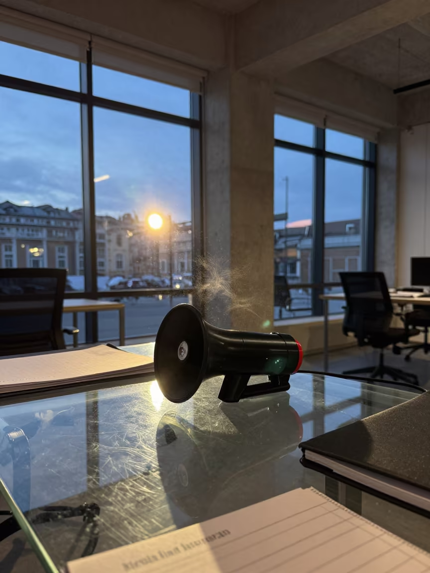 Predawn Fire Drill Charger in Istanbul Office in inside a coworking floor in Moda, Istanbul