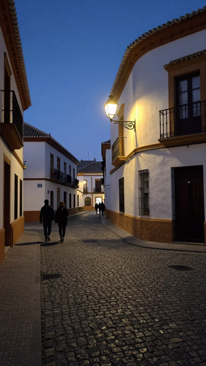 Predawn Granada Street Scene with Soap Bottle and West Highland White Terrier in in Granada, Spain