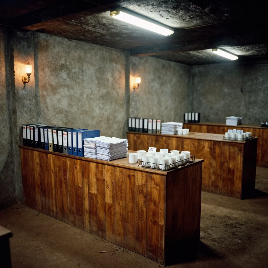 Predawn Grooming Bay Intake Desk in Kano in inside a grooming bay in Kano