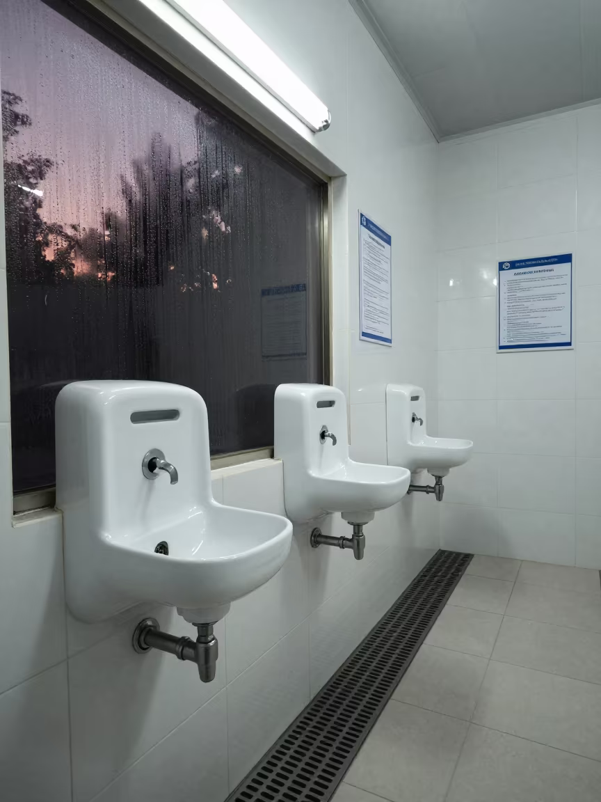 Predawn Handwashing Station in Srinagar Clinic in inside a clinic exam room in Srinagar