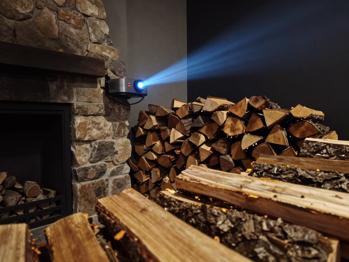 Predawn Kindling Stack in Shanghai Cabin Room in in a sunlit living room in Xintiandi, Shanghai