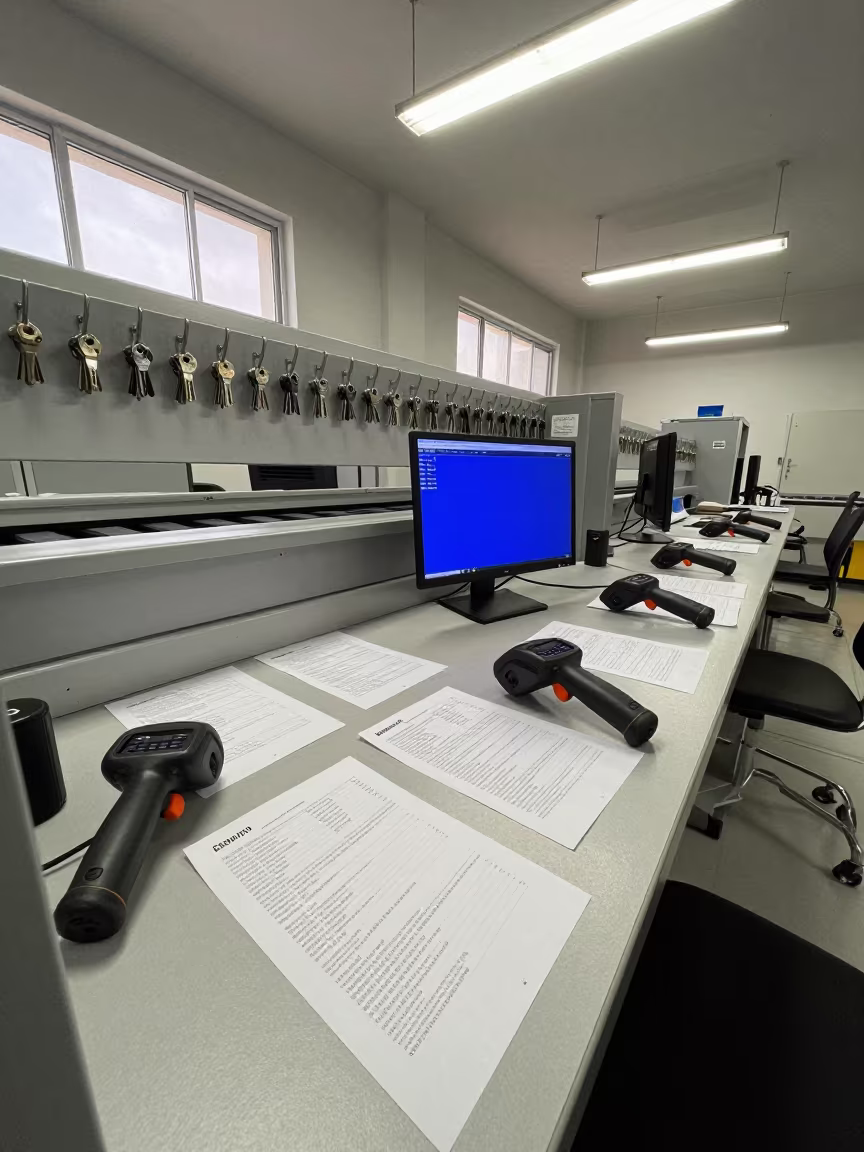 Predawn Logistics Desk in Cordoba Sorting Facility in at a parcel sorting belt in Cordoba