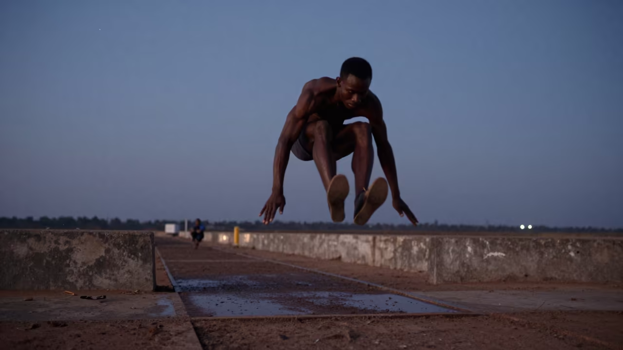Predawn Long Jumper Flight Harbor Quay Enugu in at a harbor quay near Enugu