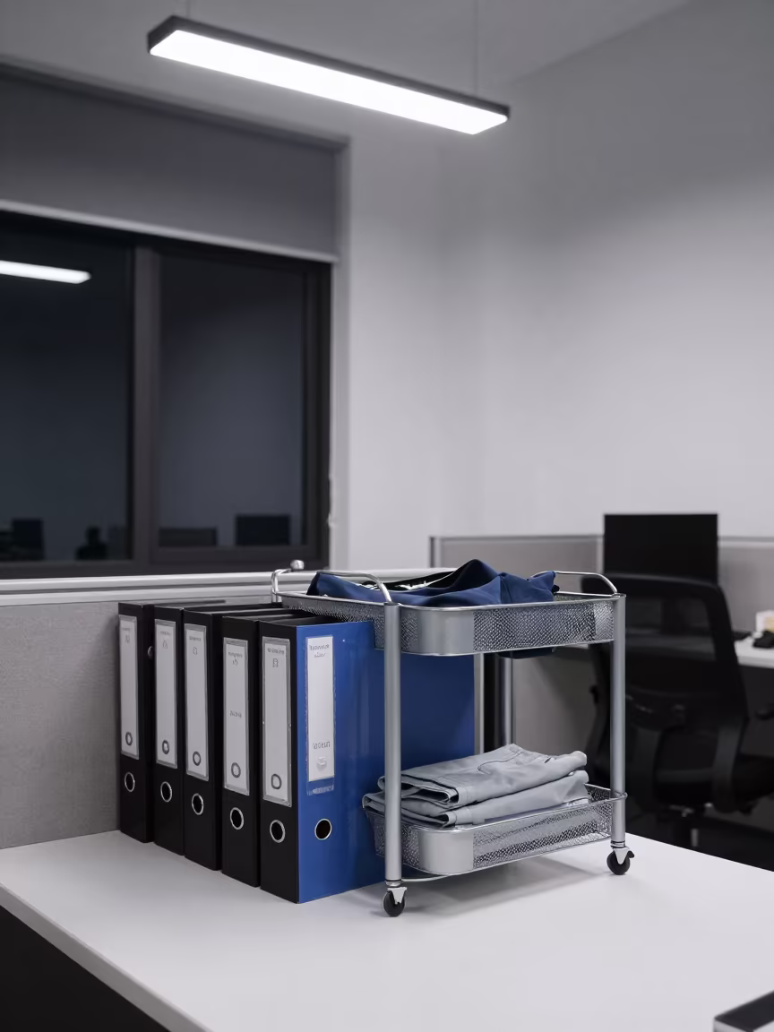 Predawn Onboarding Cart in Haikou Office in on a writing desk near Haikou