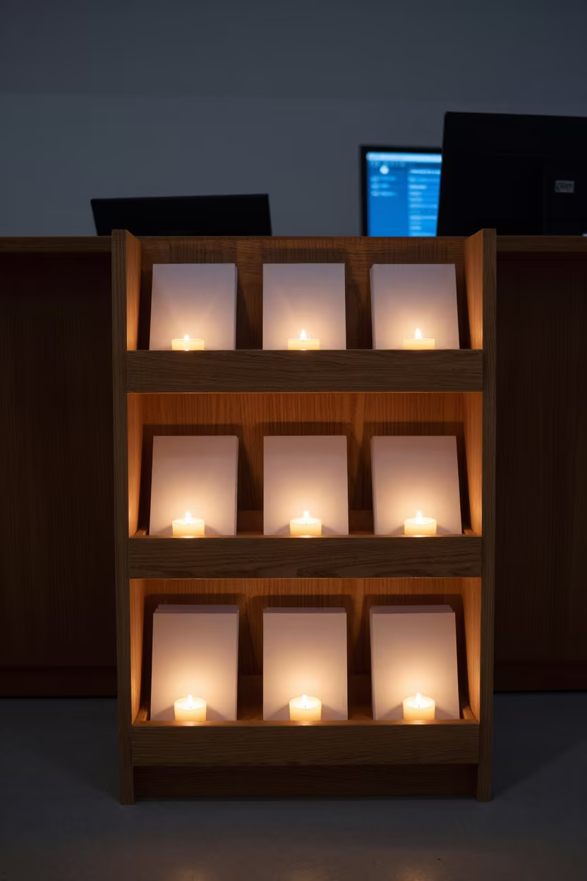 Predawn Operations Center Occupancy Card Rack in in an operations center under monitor glow in Malaga