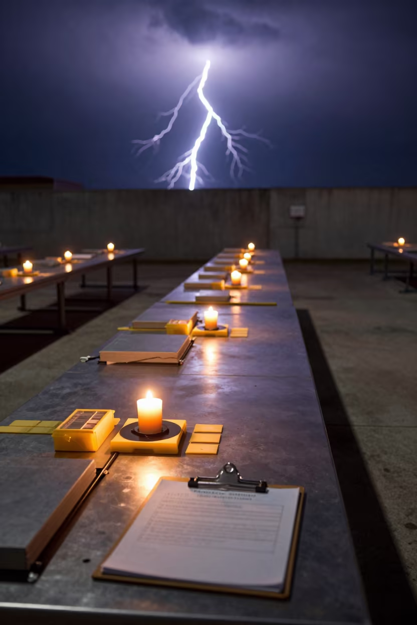 Predawn Parcel Table with Frozen Lightning Strike in at a parcel sorting belt near Wuhan