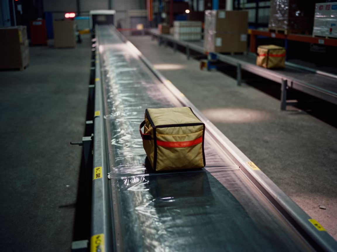Predawn Pouch Cubby Sorting Belt Mangalore in at a parcel sorting belt in Mangalore