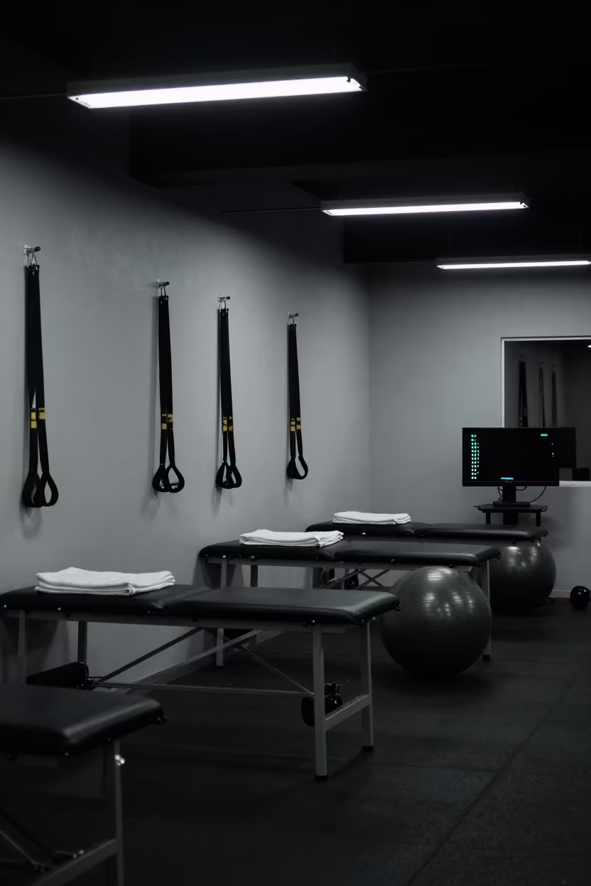 Predawn Rehab Room Lucknow with Equipment in inside a rehab gym prepared for the first patients in Lucknow