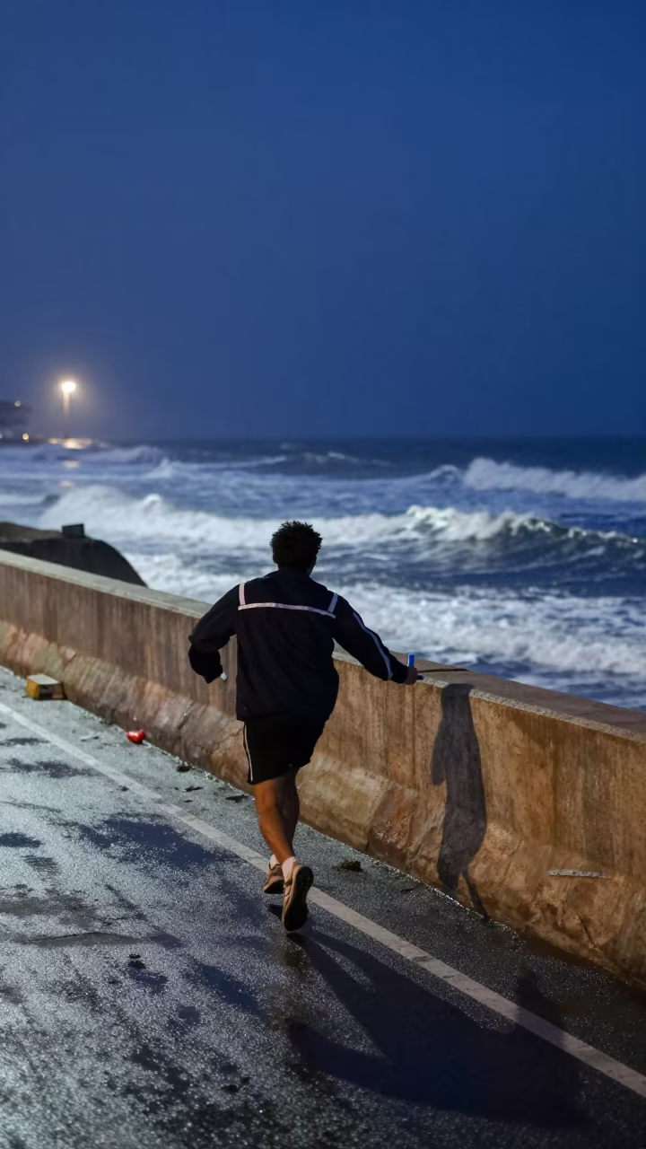 Predawn Relay Exchange Near Campeche Coast in at a roadside stop near San Francisco de Campeche