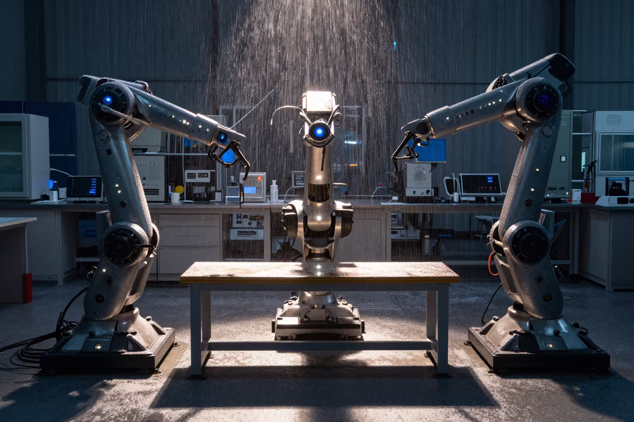 Predawn Robotics Bench in San Cristóbal Frost in in San Cristóbal