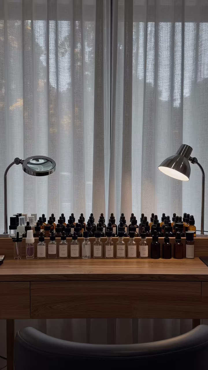 Predawn Salon Backbar with Magnifying Lamp in inside a nail studio near Ballarat