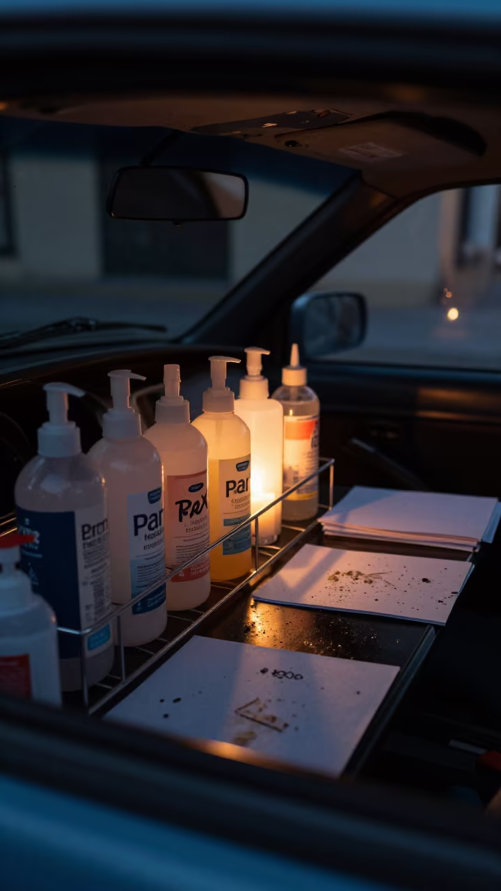 Predawn Salon Neutralizer Rack with Candlelight Glow in inside a salon row near Ciudad Bolívar