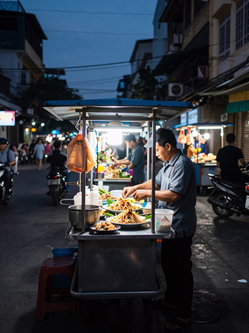 Predawn Scene in Ho Chi Minh City in in Ho Chi Minh City, Vietnam