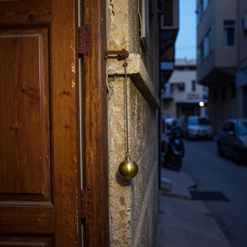 Predawn Street Scene in Beirut Lebanon with Rusty Hinges and Plumb Bob in in Beirut, Lebanon