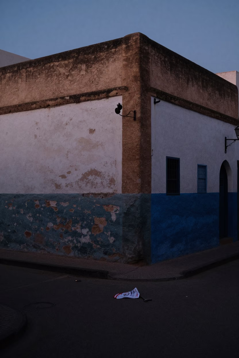 Predawn Street Scene in Essaouira Morocco with Handkerchief and Spanner in in Essaouira, Morocco