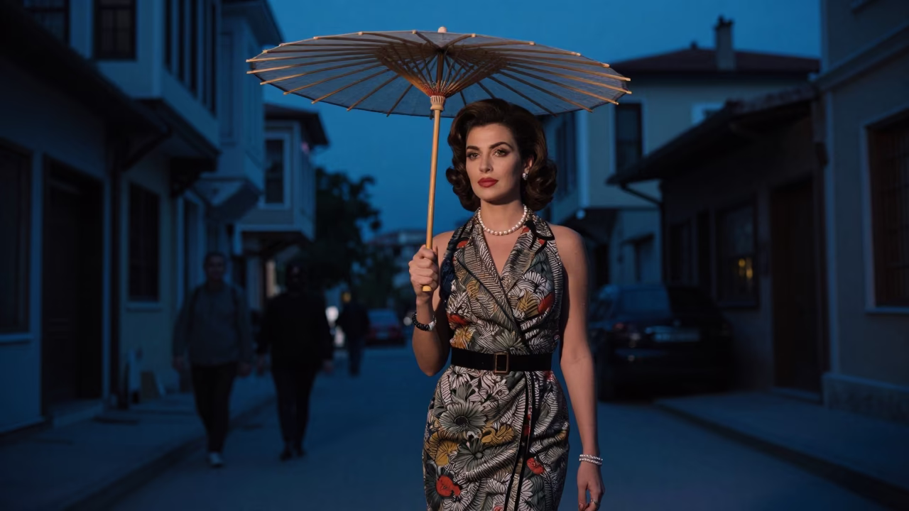 Predawn Street Scene in Izmir Turkey with Vintage Fashion and Local Life in in Izmir, Turkey