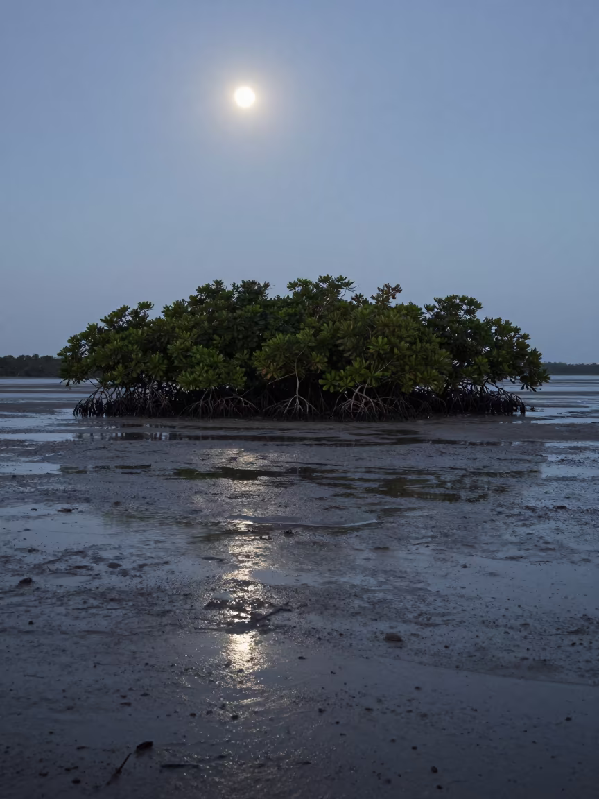 Predawn Tidal Island in Venezuela Wet Season in in Venezuela