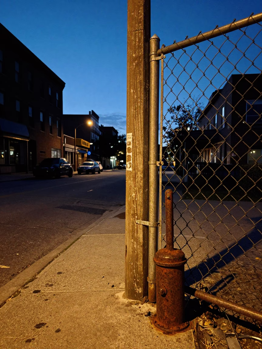 Predawn Toronto Street Scene with Turnbuckle and Urban Elements in Ontario in in Toronto, Ontario, Canada