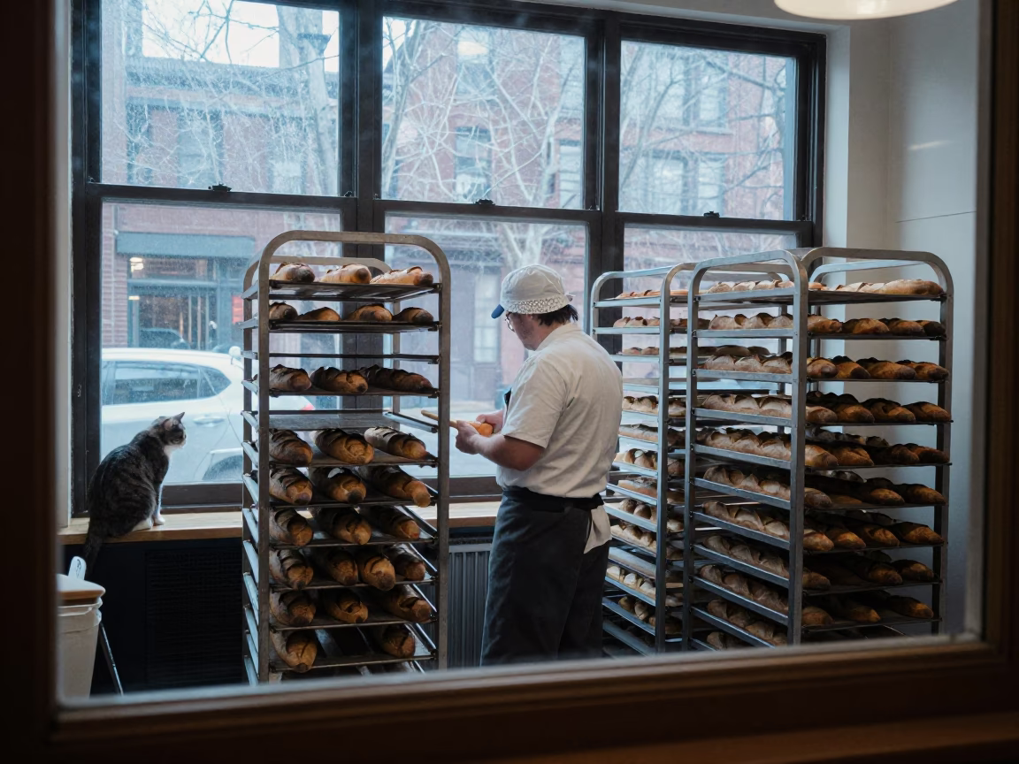 Preparing Baguettes in Boston in in Boston, Massachusetts, United States