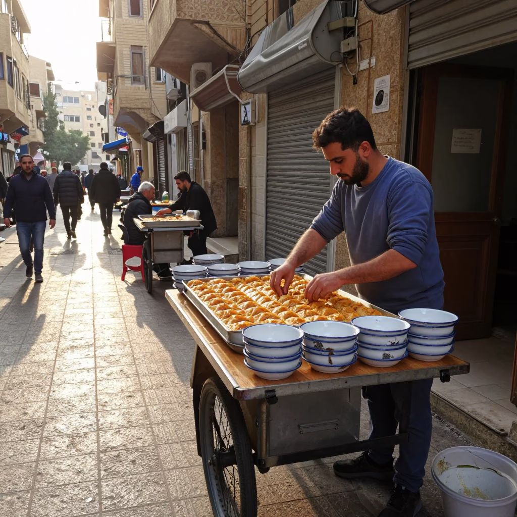 Preparing Baklava in Beirut in in Beirut, Lebanon