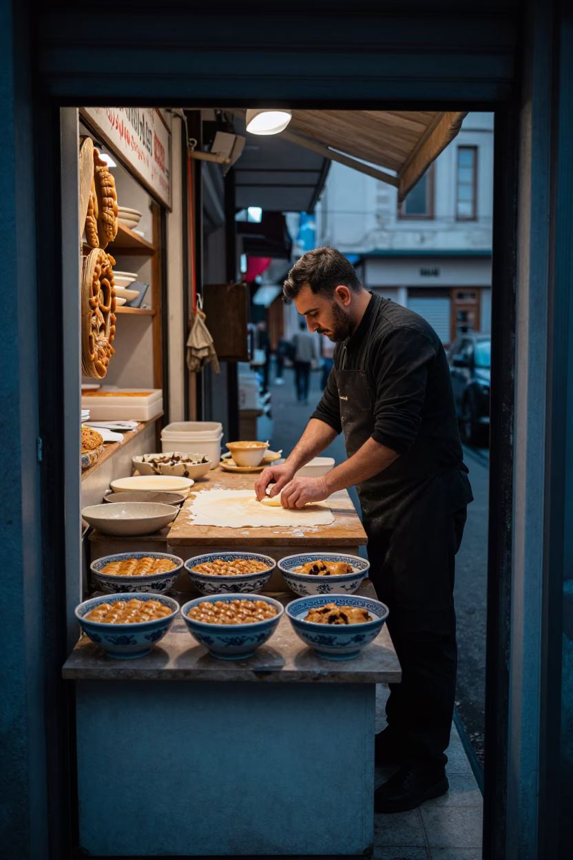 Preparing Baklava in Istanbul in in Istanbul, Turkey