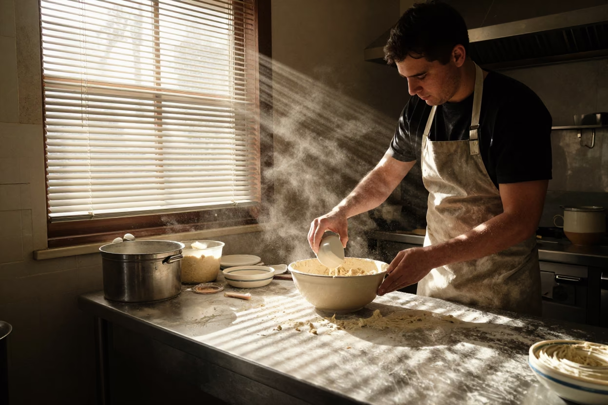 Preparing Batter in Chicago in in Chicago, Illinois, United States