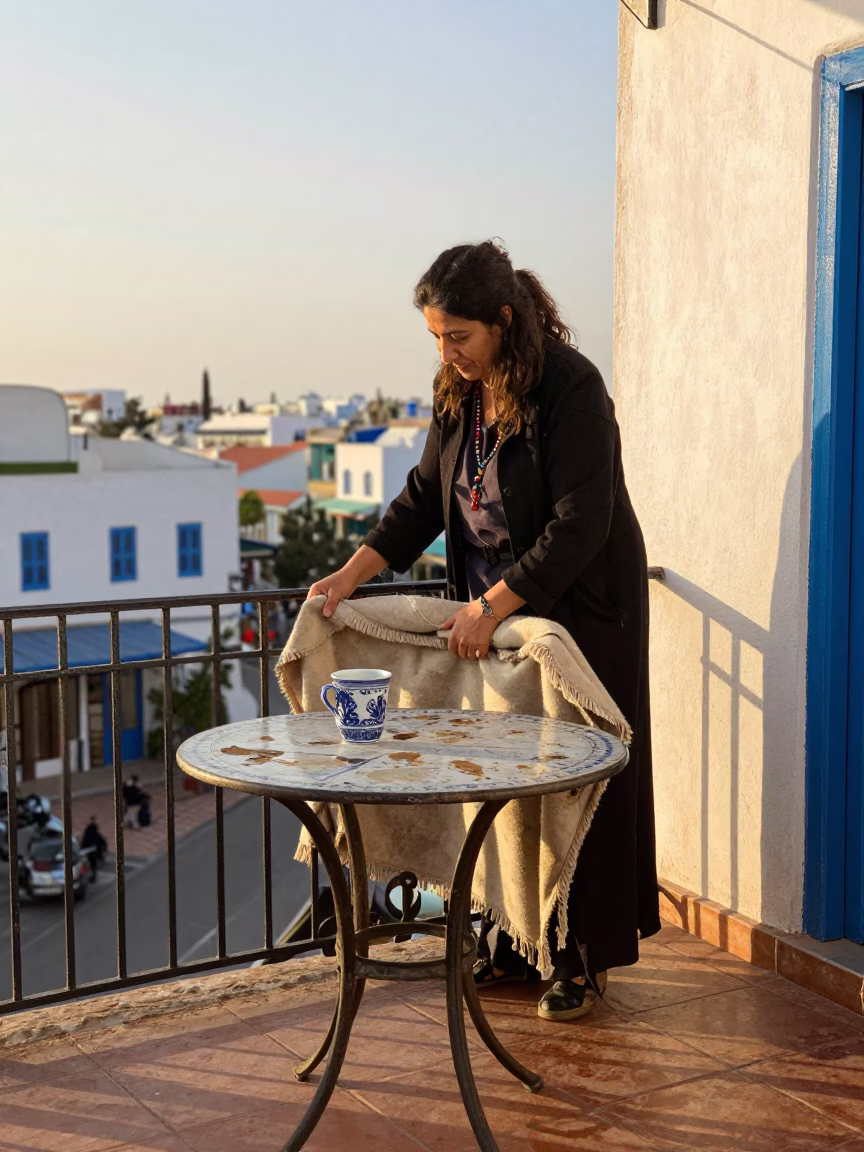 Preparing Blankets in Tunis in in Tunis, Tunisia