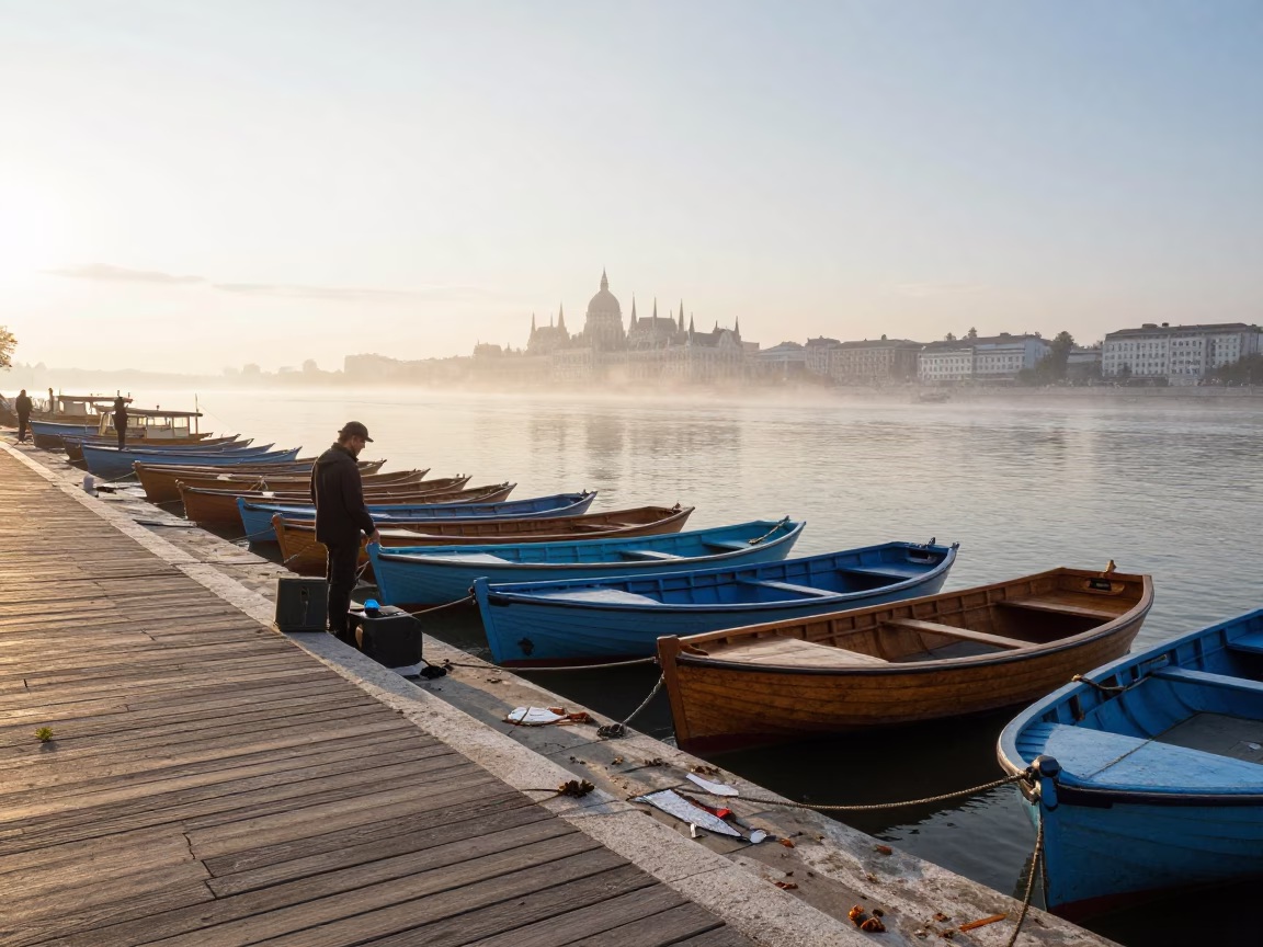 Preparing Boats in Budapest in in Budapest, Hungary