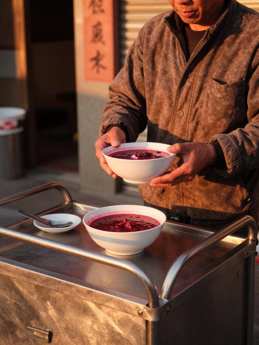 Preparing Borscht in Tainan at Copper-toned Light Before Dusk in in Tainan, Taiwan