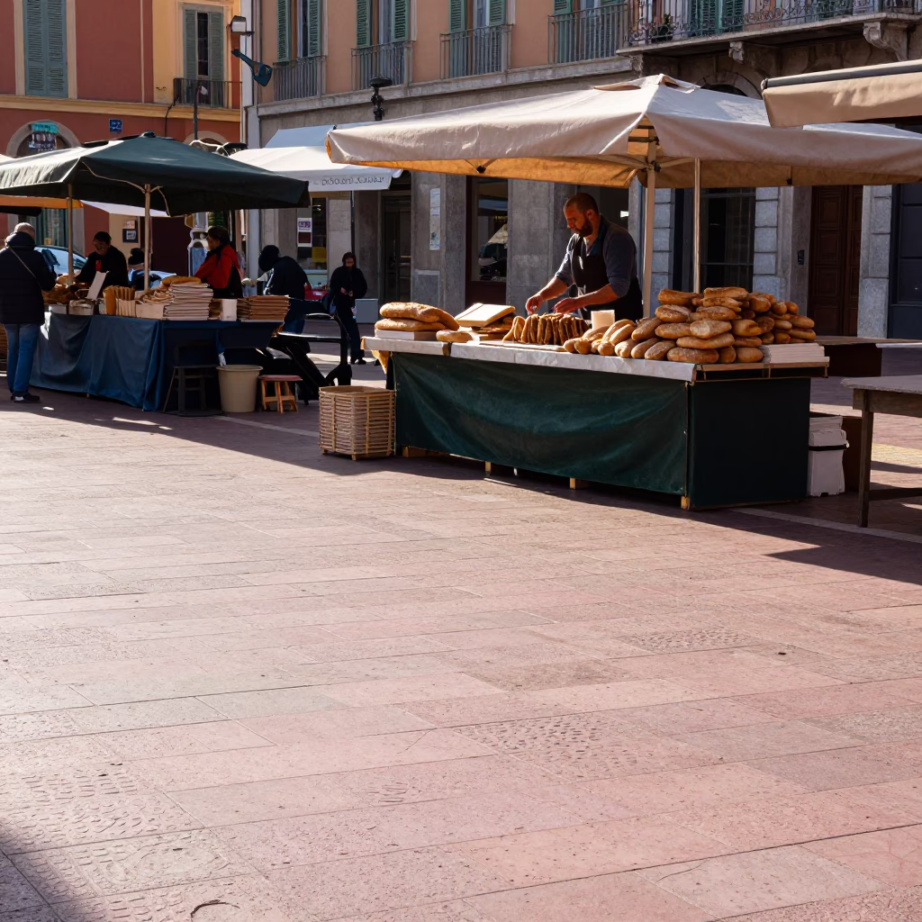 Preparing Bread in Nice in in Nice, France