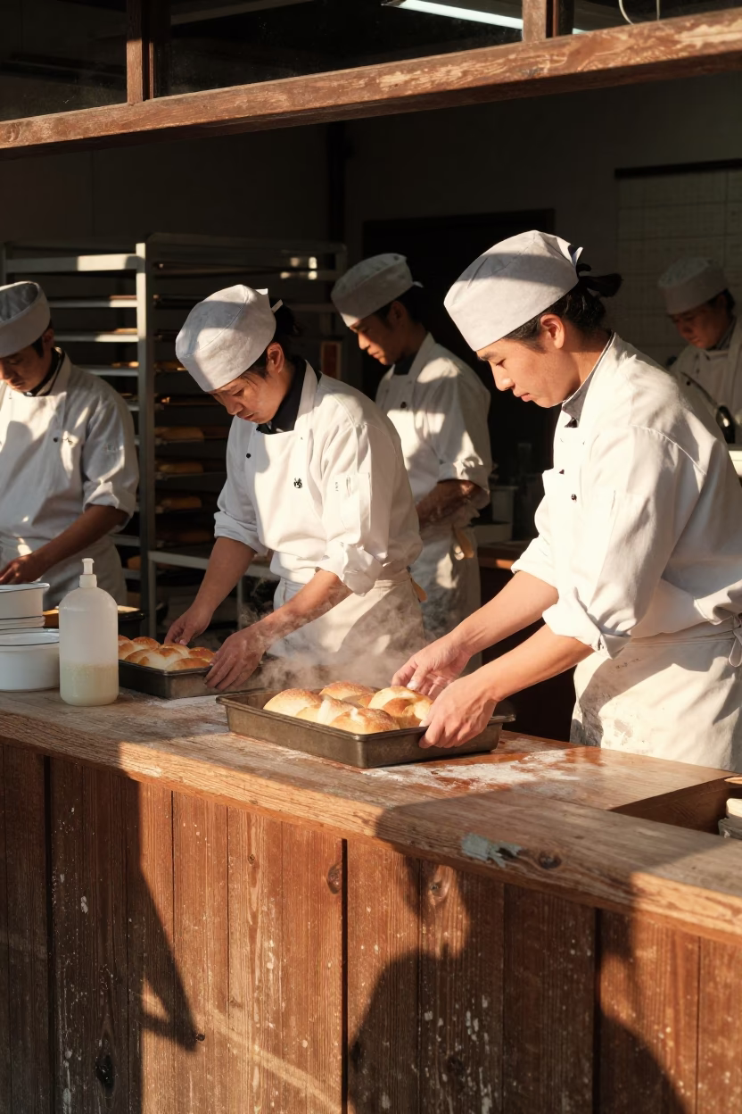 Preparing Bread in Sapporo in in Sapporo, Japan