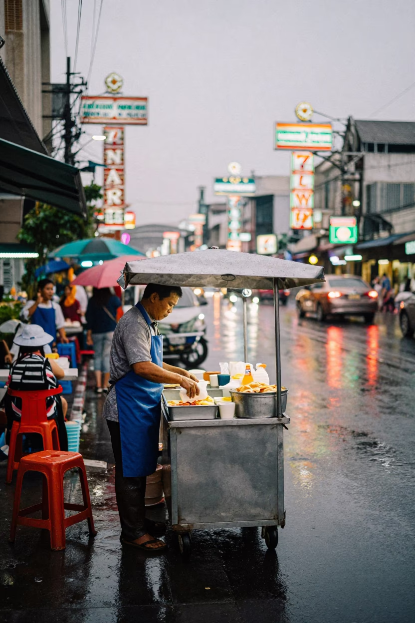 Preparing Breakfast in Bangkok in in Bangkok, Thailand