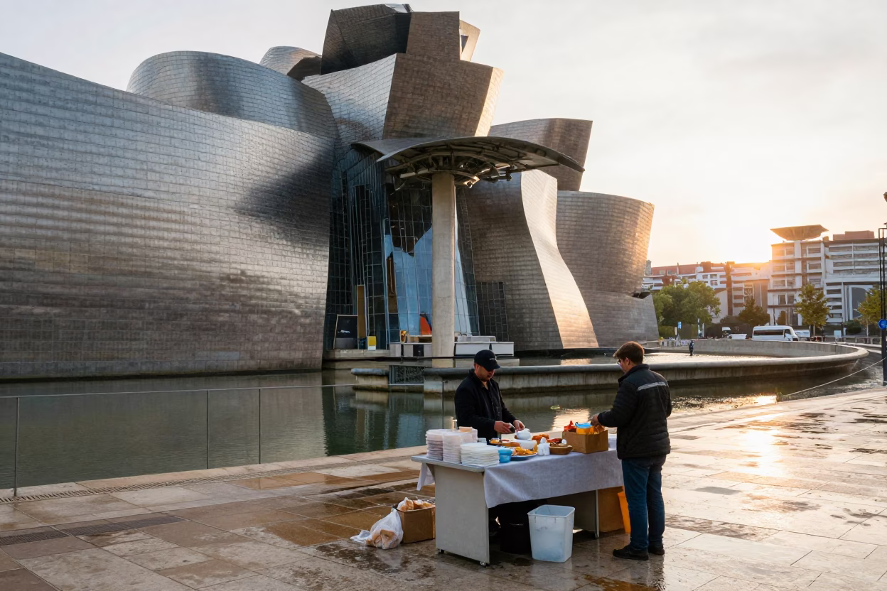 Preparing Breakfast in Bilbao in in Bilbao, Spain
