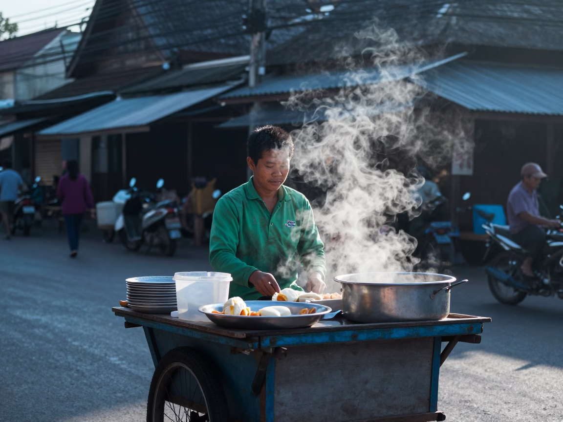 Preparing Breakfast in Chiang Mai in in Chiang Mai, Thailand